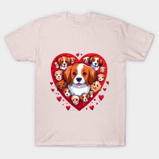 A dog with a heart shaped face that says " love dogs ". T-Shirt